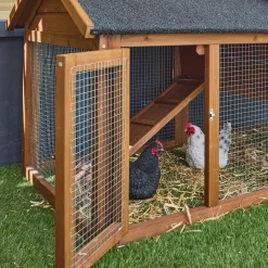 Wooden chicken coop for 3 chickens with nesting box