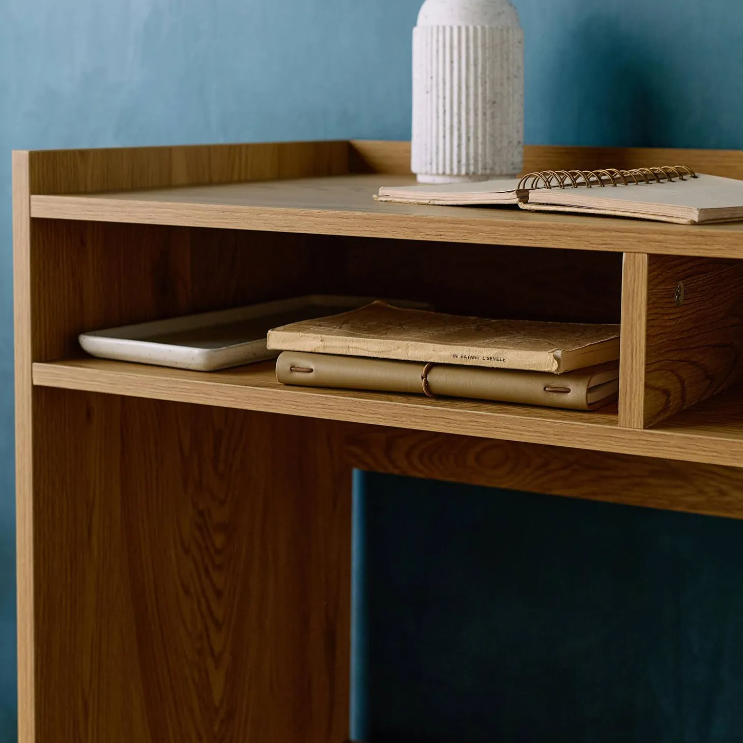 Wooden decor desk with 2 storage compartments