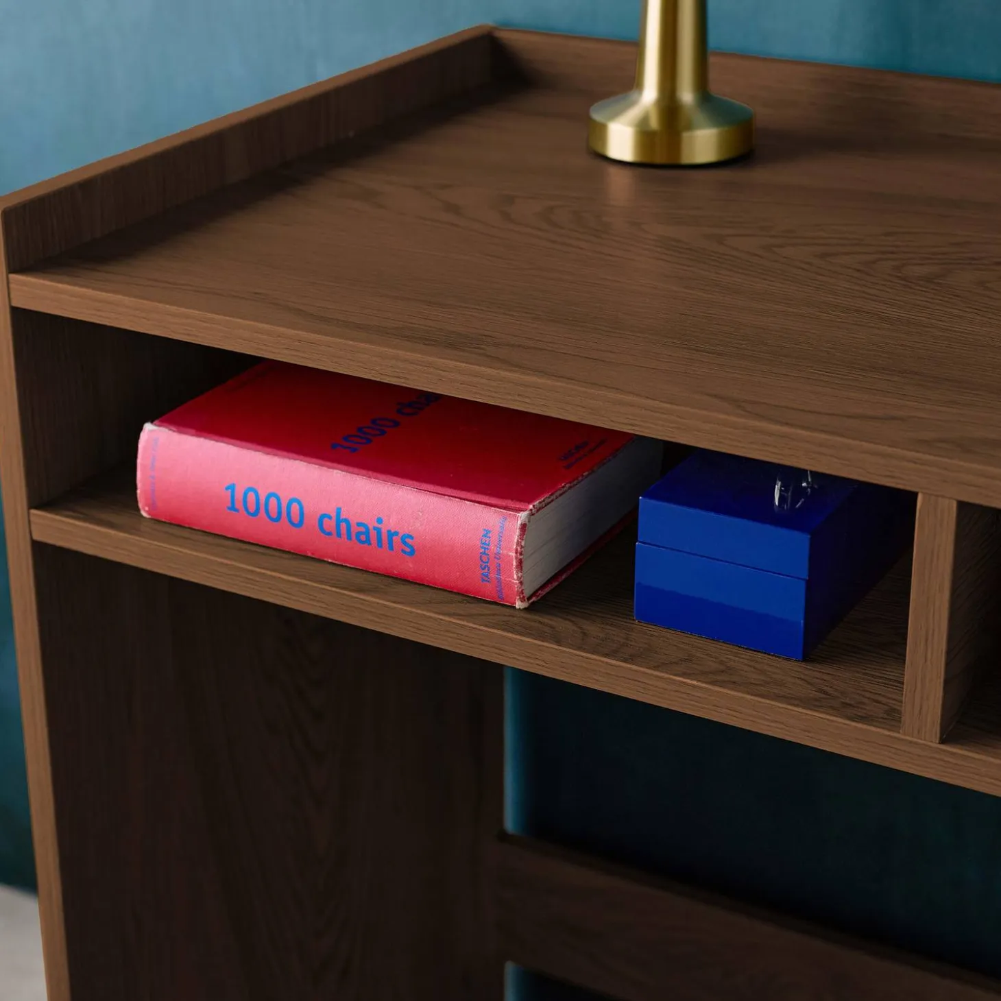 Wooden decor desk with 2 storage compartments