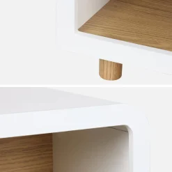 Wooden effect bedside table