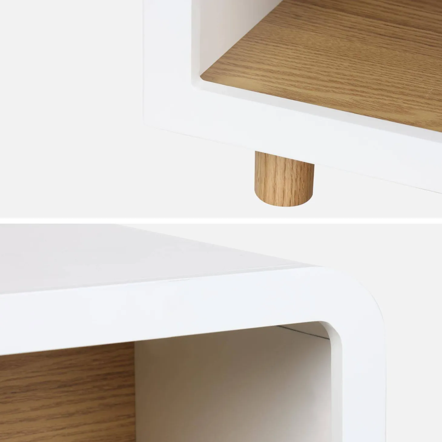 Wooden effect bedside table
