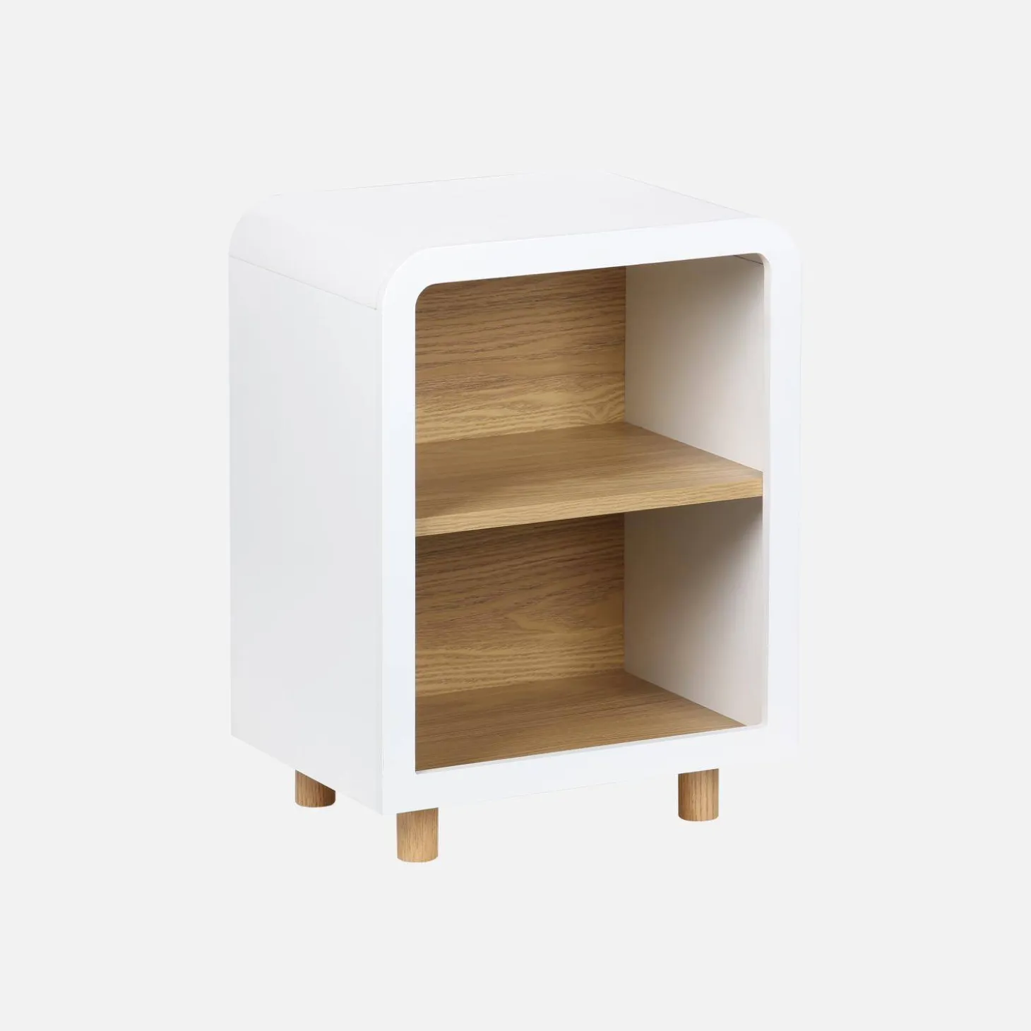 Wooden effect bedside table