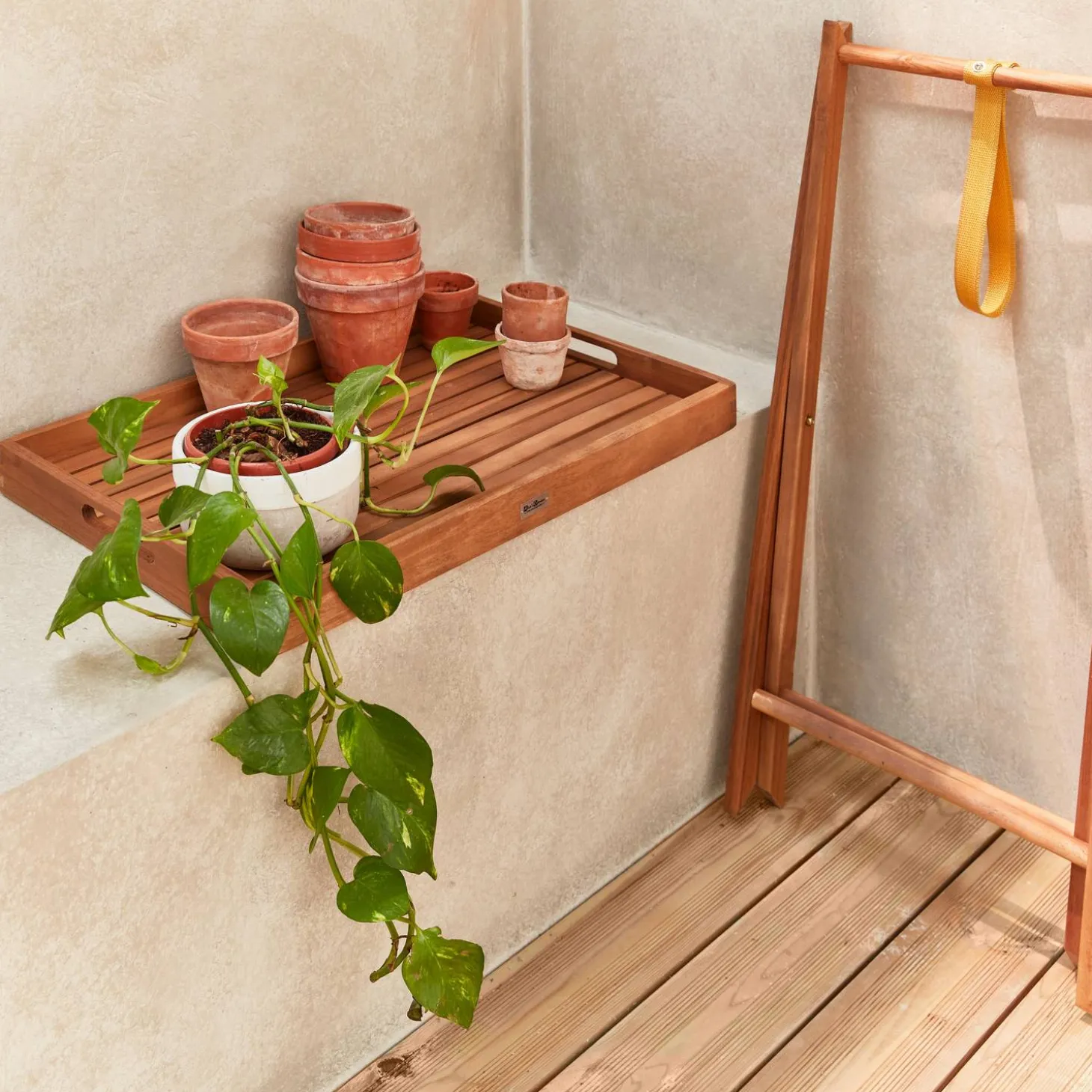 Wooden garden trolley
