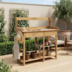 Wooden potting table