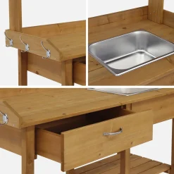 Wooden potting table