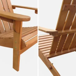 Wooden retro garden deck chair