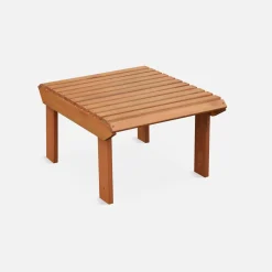 Wooden retro garden deck chair with side table