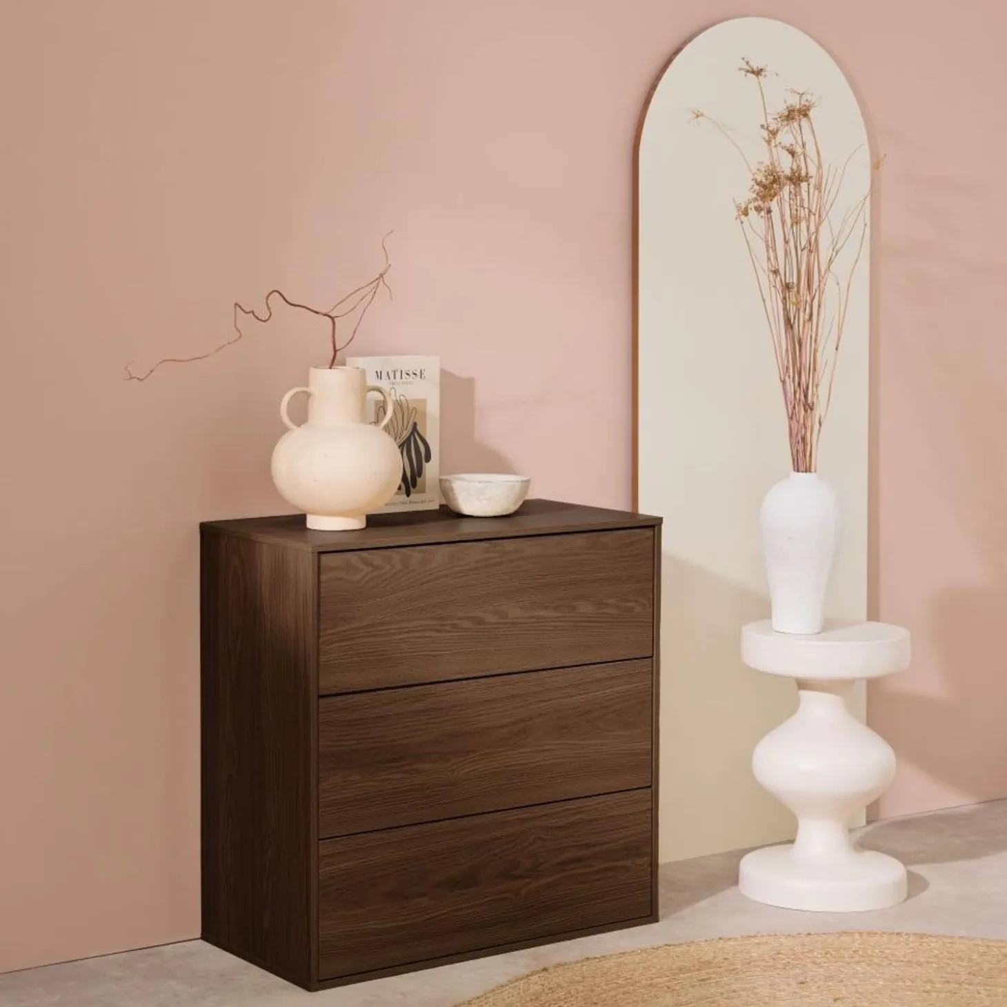 Wooden storage unit, 3 drawers
