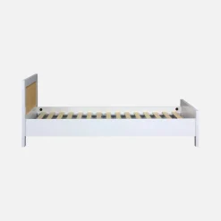 90 x 190cm white wood and cane effect children's bed, including bed base