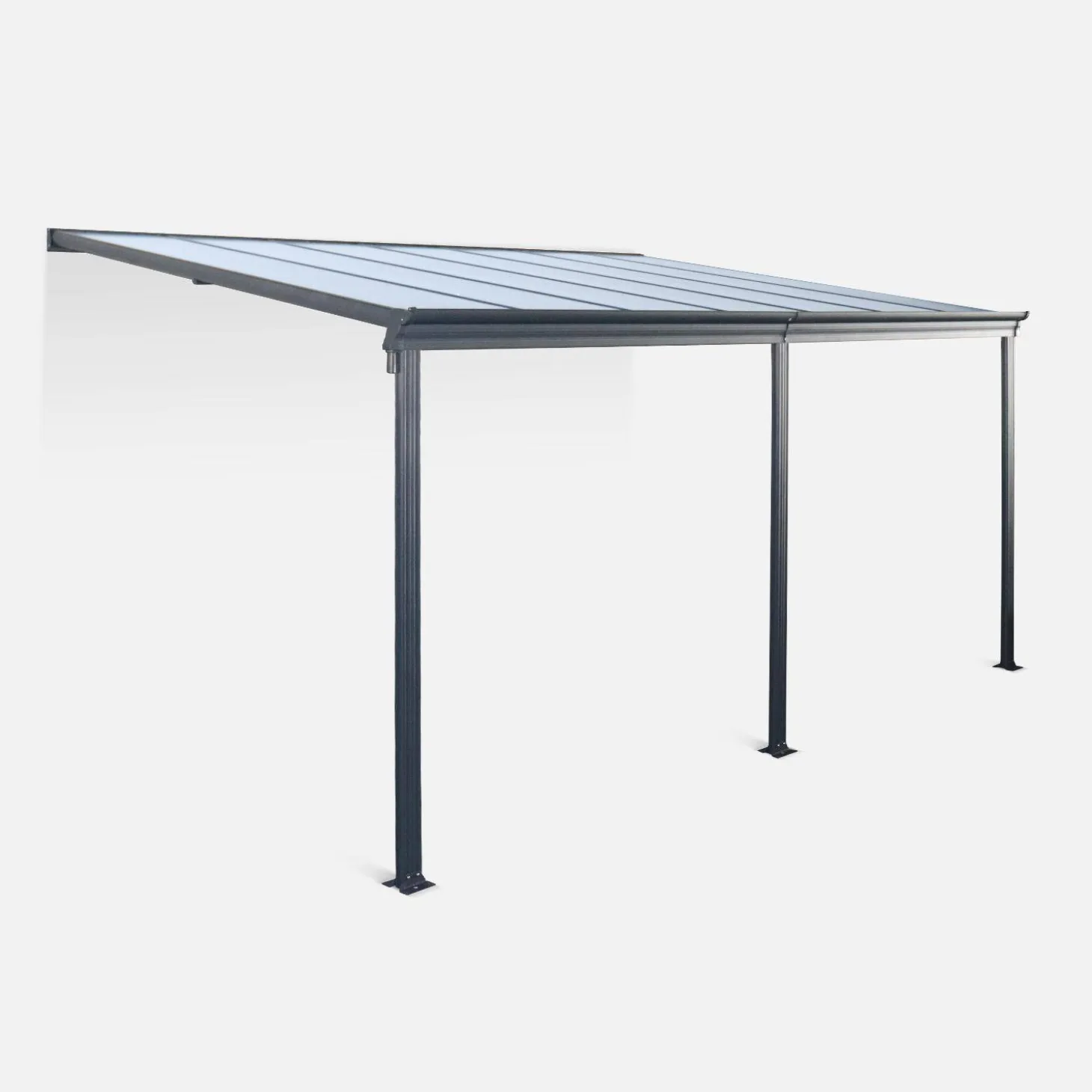3x4m aluminium lean-to pergola with gutter
