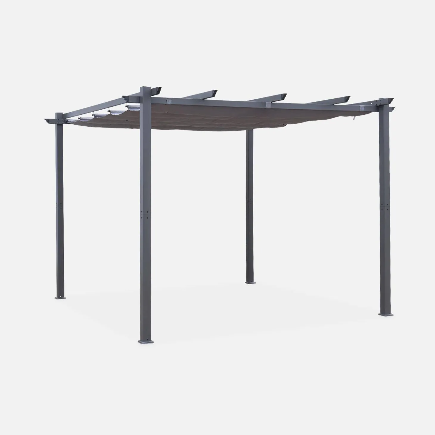 3x3m aluminium pergola with retractable roof