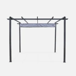 3x3m aluminium pergola with retractable roof