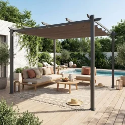 3x3m aluminium pergola with retractable roof