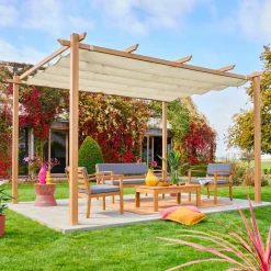 3x4m aluminium pergola with retractable roof