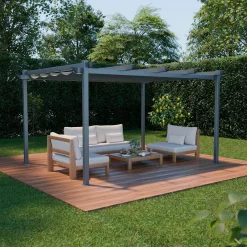 3x4m aluminium pergola with retractable roof