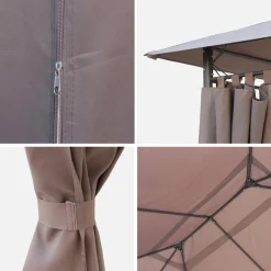 3x4m canopy roof and side curtain kit