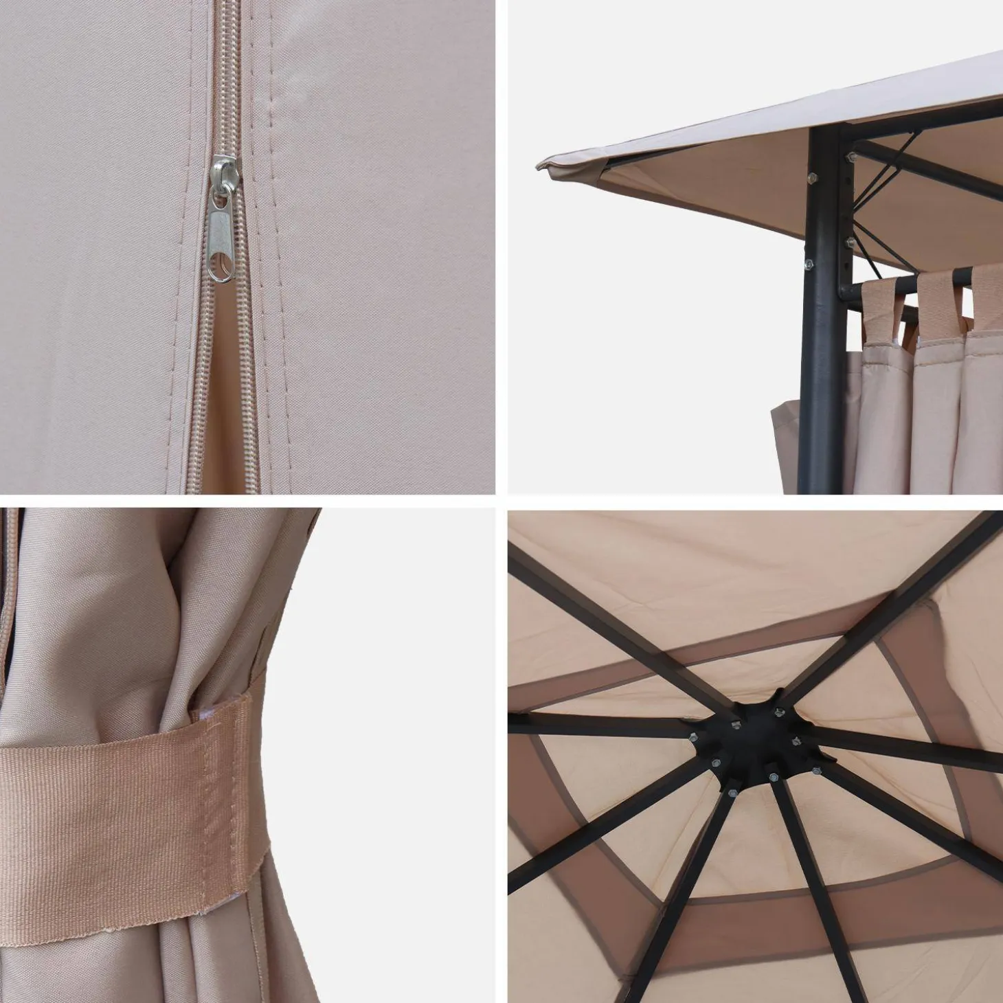3x3m canopy roof and side curtain kit for Elusa