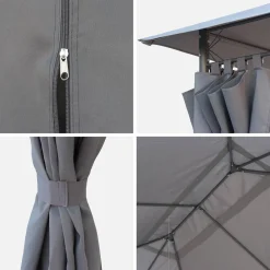 3x4m canopy roof and side curtain kit