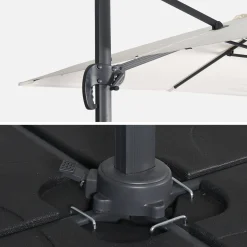 3x3m cantilever parasol + 50x50cm weighted slabs with protected cover included