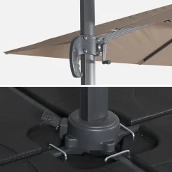 3x3m cantilever parasol + 50x50cm weighted slabs with protected cover included