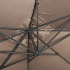 3x3m cantilever parasol + 50x50cm weighted slabs with protected cover included