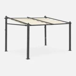 3x4m outdoor retractable aluminium pergola with canopy