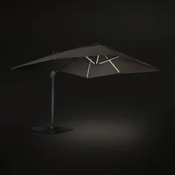 3x4m rectangular cantilever parasol with integrated LED lights