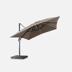 3x4m rectangular cantilever parasol with integrated LED lights