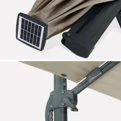 3x4m rectangular cantilever parasol with integrated LED lights