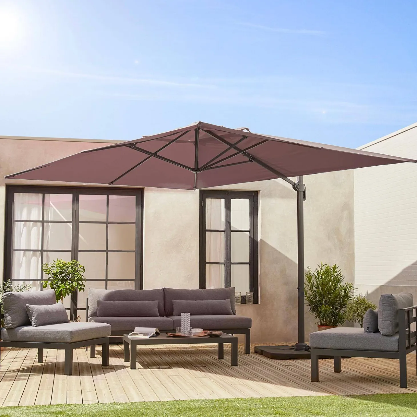 3x4m rectangular cantilever parasol