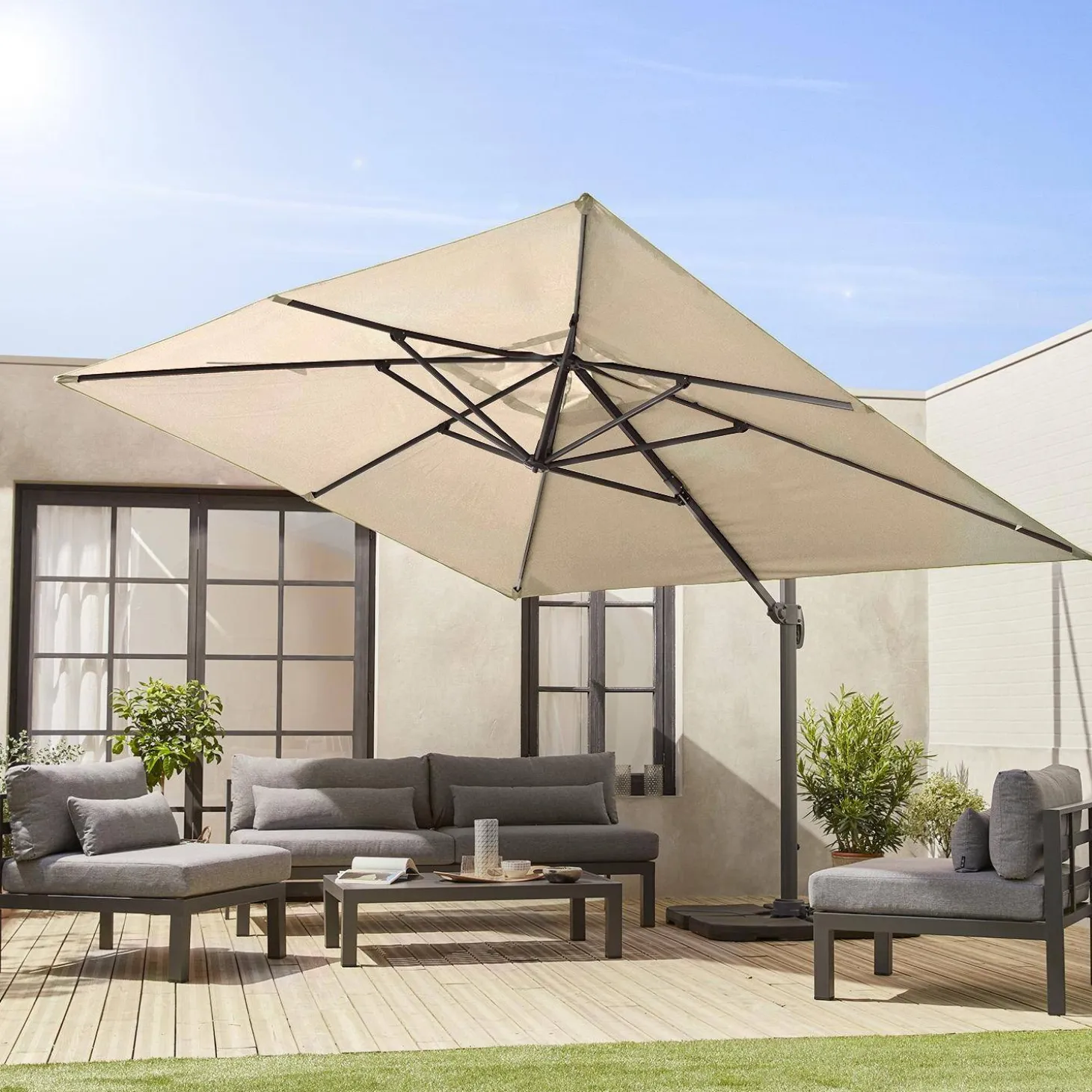 3x4m rectangular cantilever parasol
