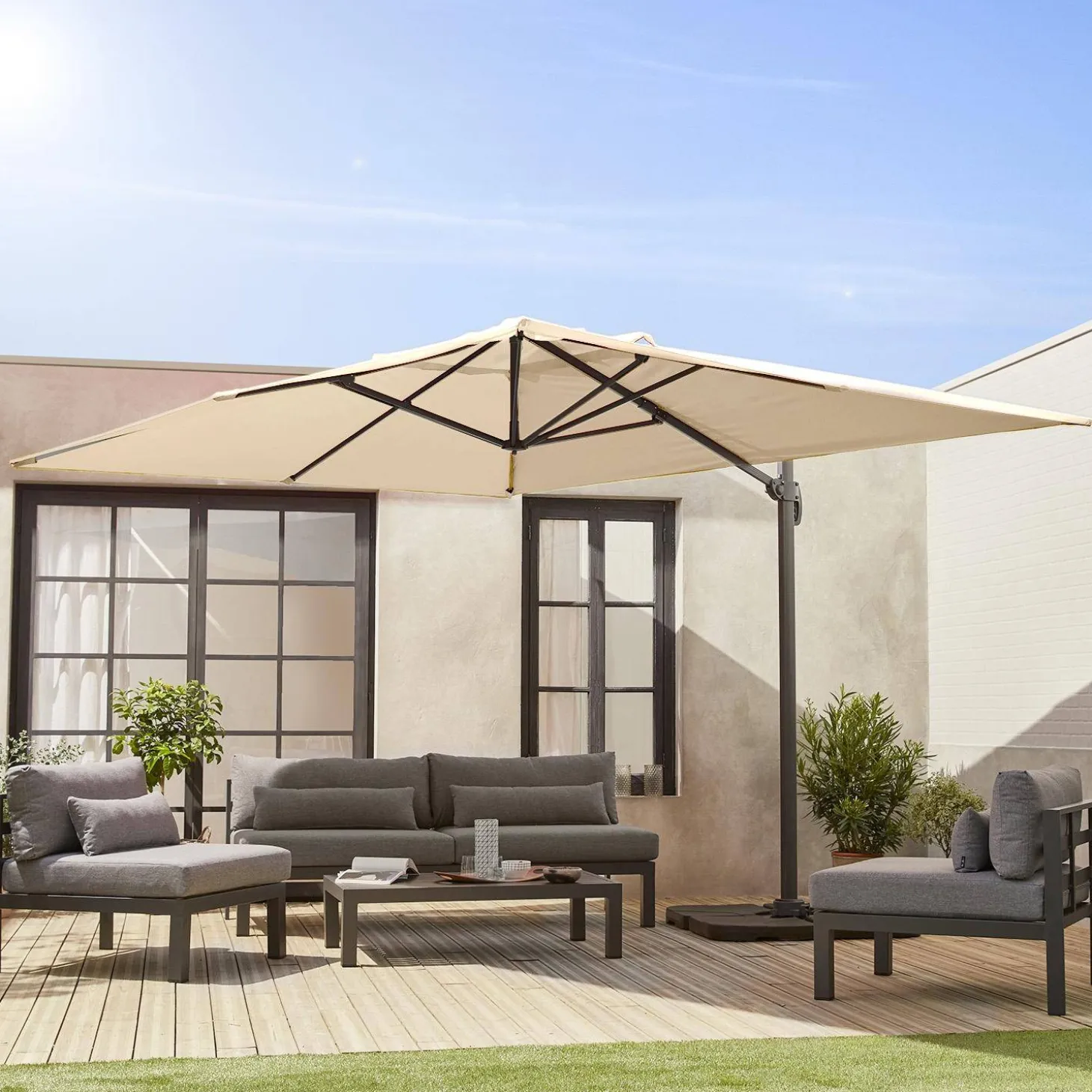 3x4m rectangular cantilever parasol