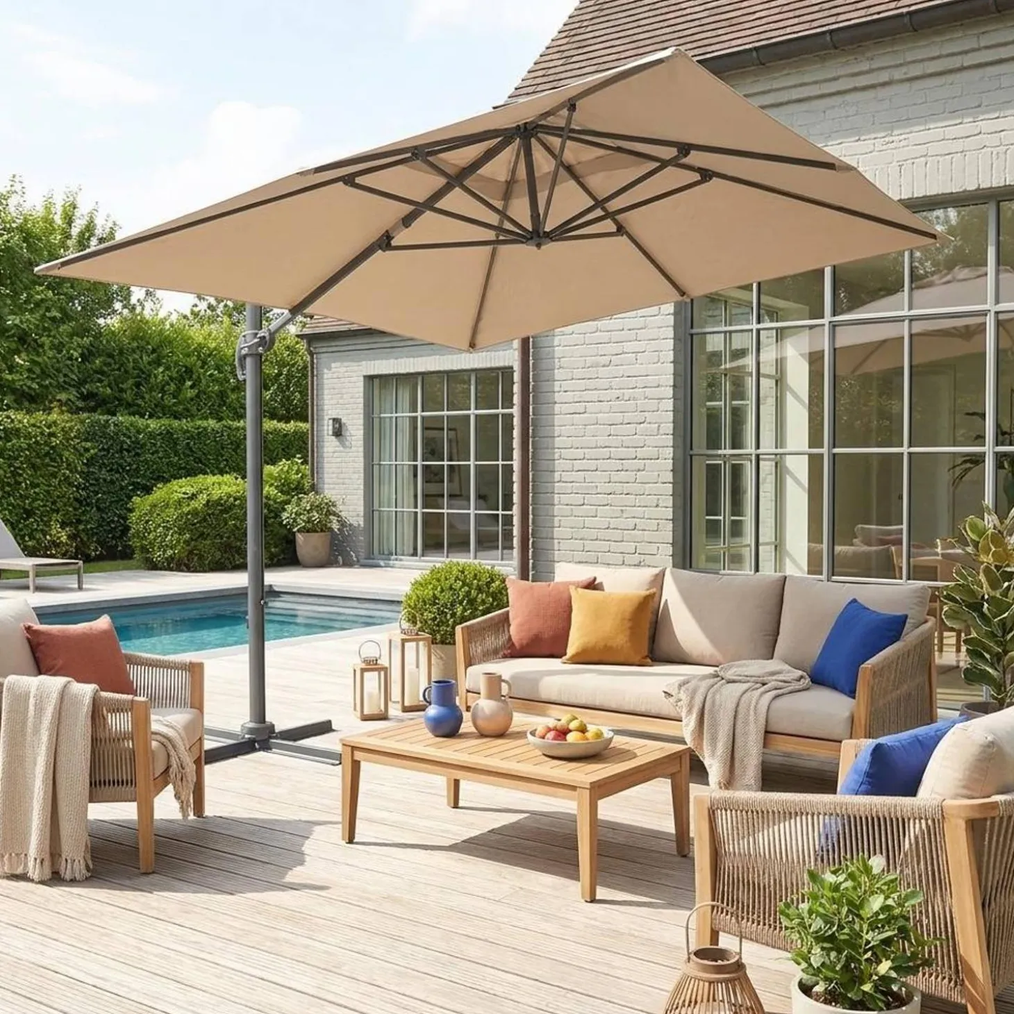 3x4m rectangular cantilever parasol