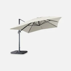 3x4m rectangular cantilever parasol with integrated LED lights