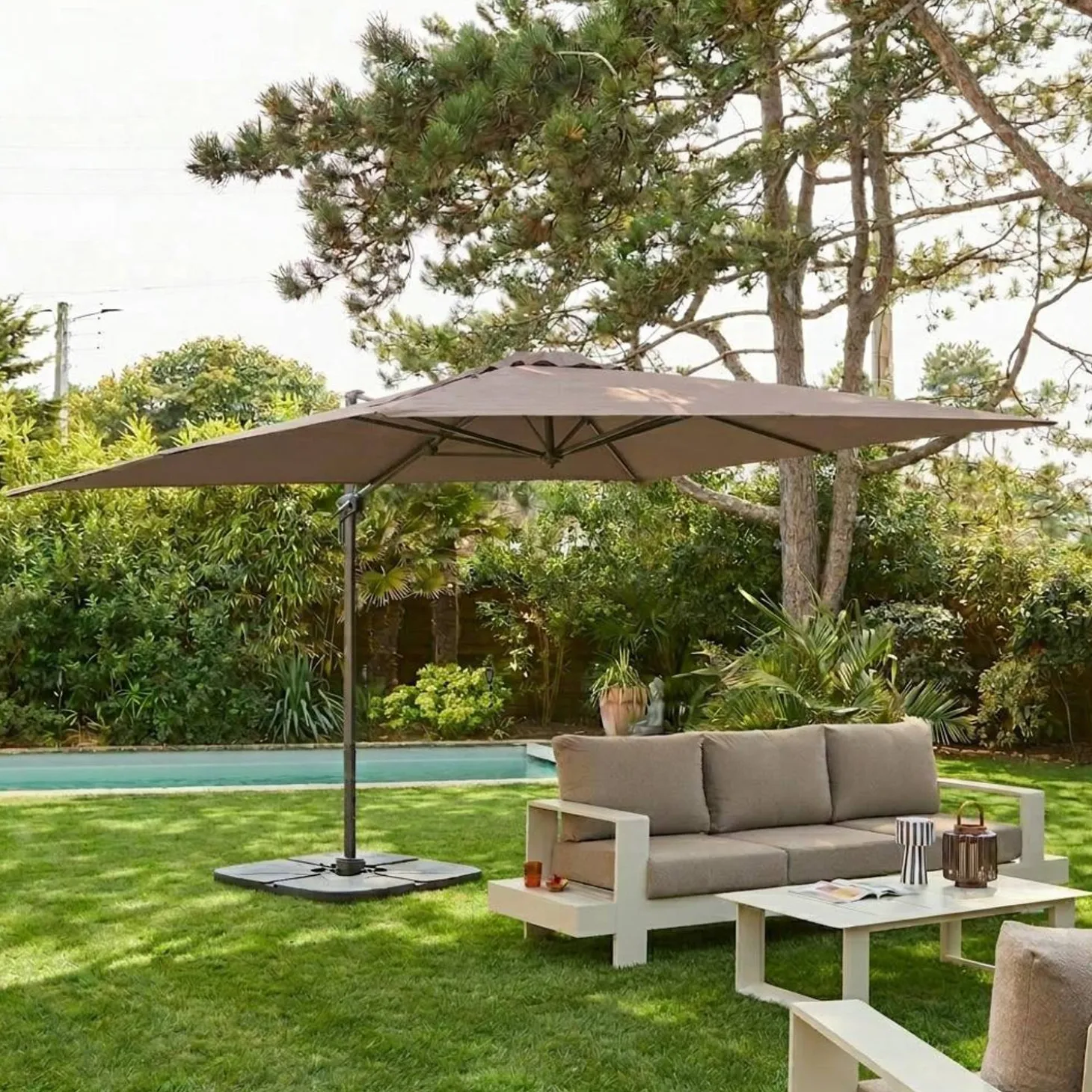 3x4m rectangular cantilever parasol