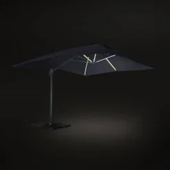 3x4m rectangular cantilever parasol with integrated LED lights