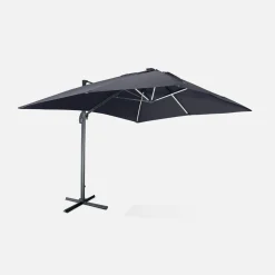 3x4m rectangular cantilever parasol with integrated LED lights