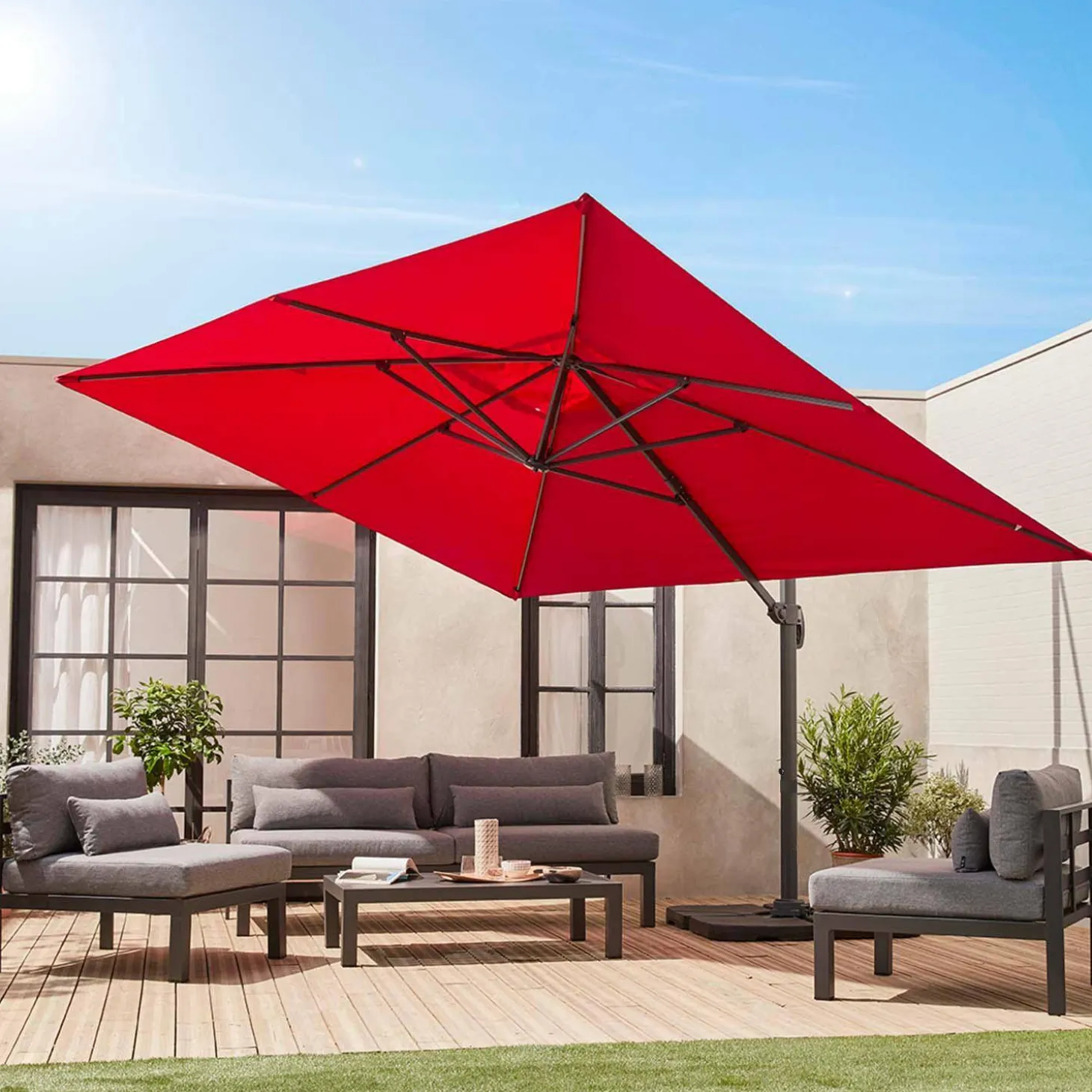 3x4m rectangular cantilever parasol