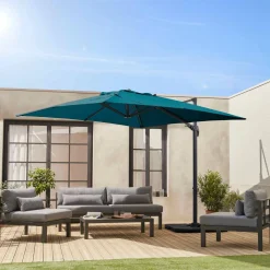 3x3m square cantilever parasol with cover included