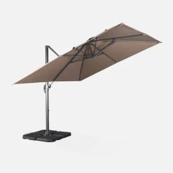 3x3m square cantilever parasol with cover included