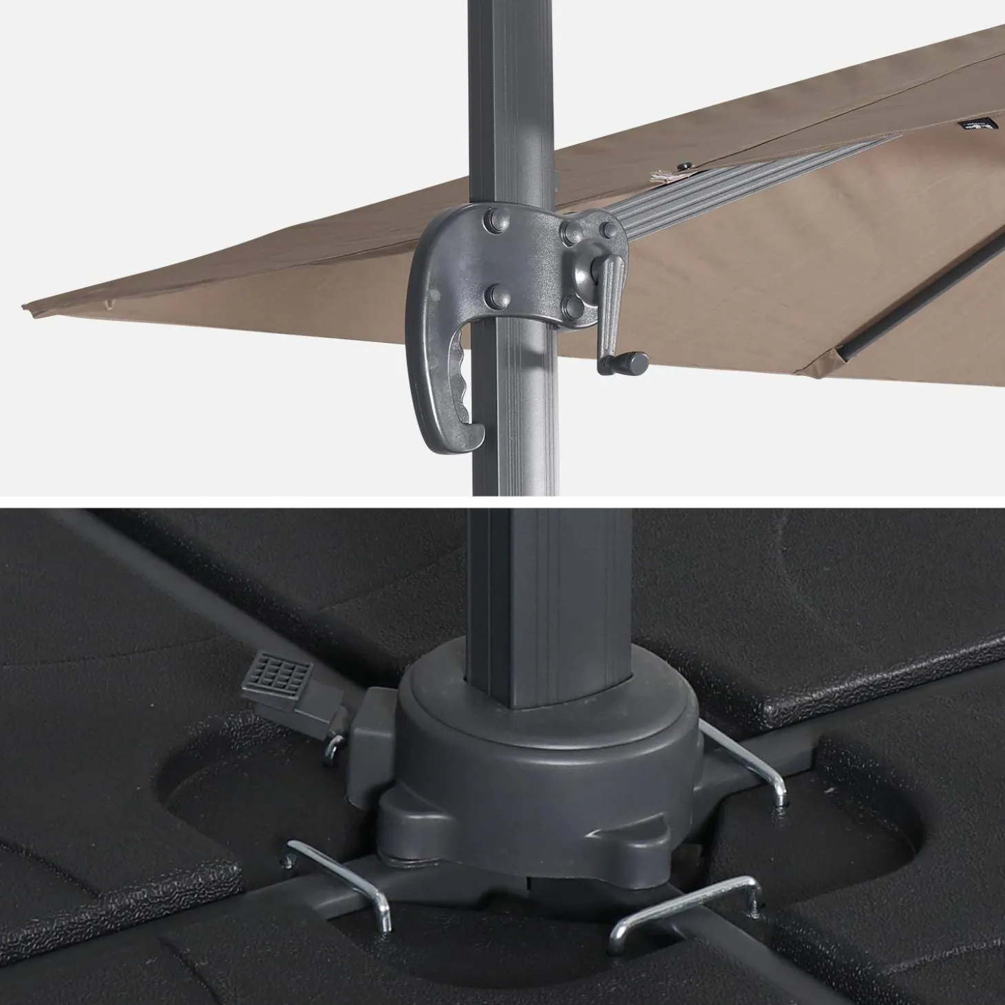 3x3m square cantilever parasol with cover included