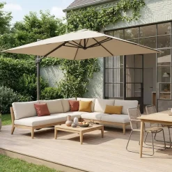 3x3m square cantilever parasol with cover included