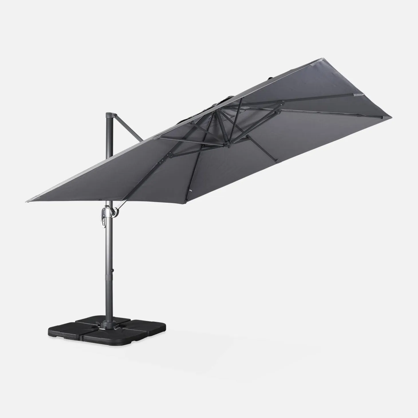 3x3m square cantilever parasol with cover included