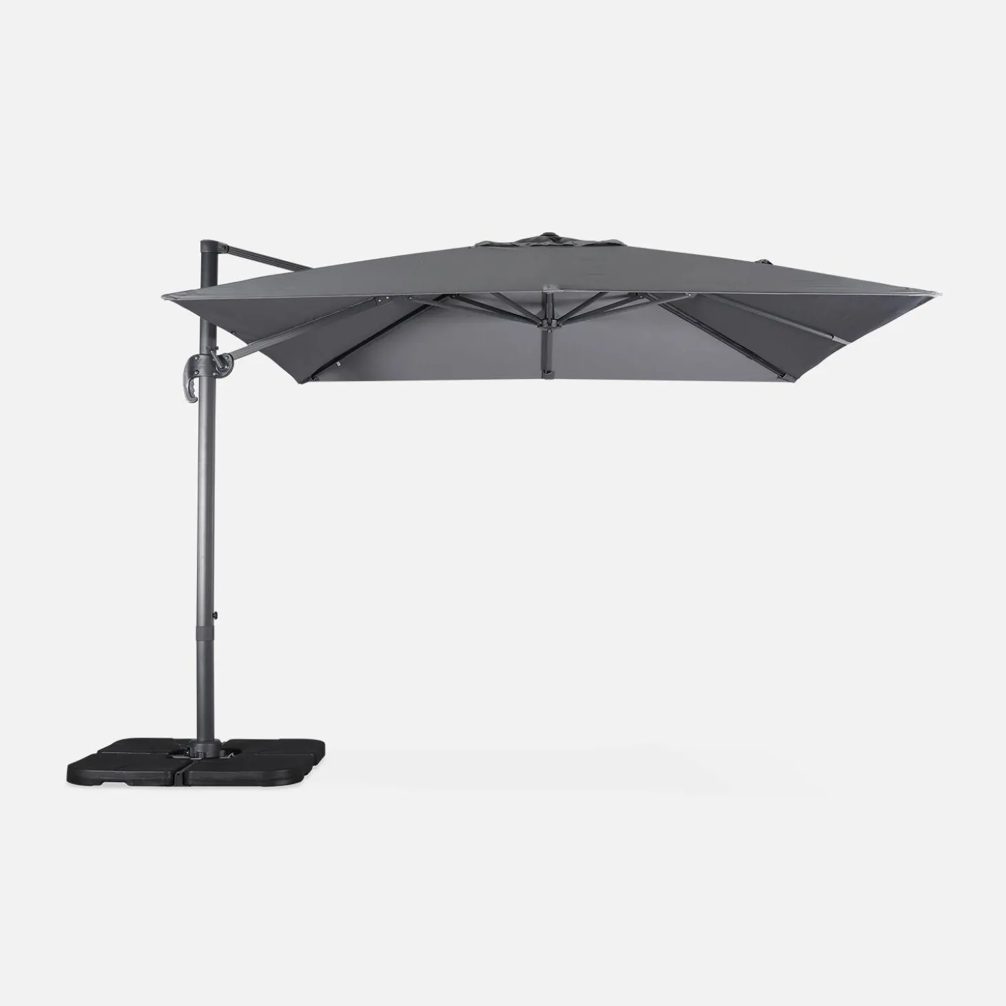 3x3m square cantilever parasol with cover included