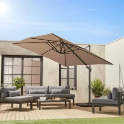 3x3m square cantilever parasol with cover included