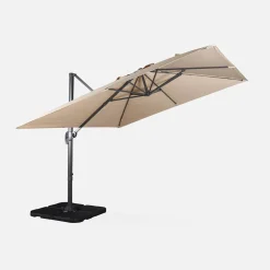 3x3m square cantilever parasol with cover included