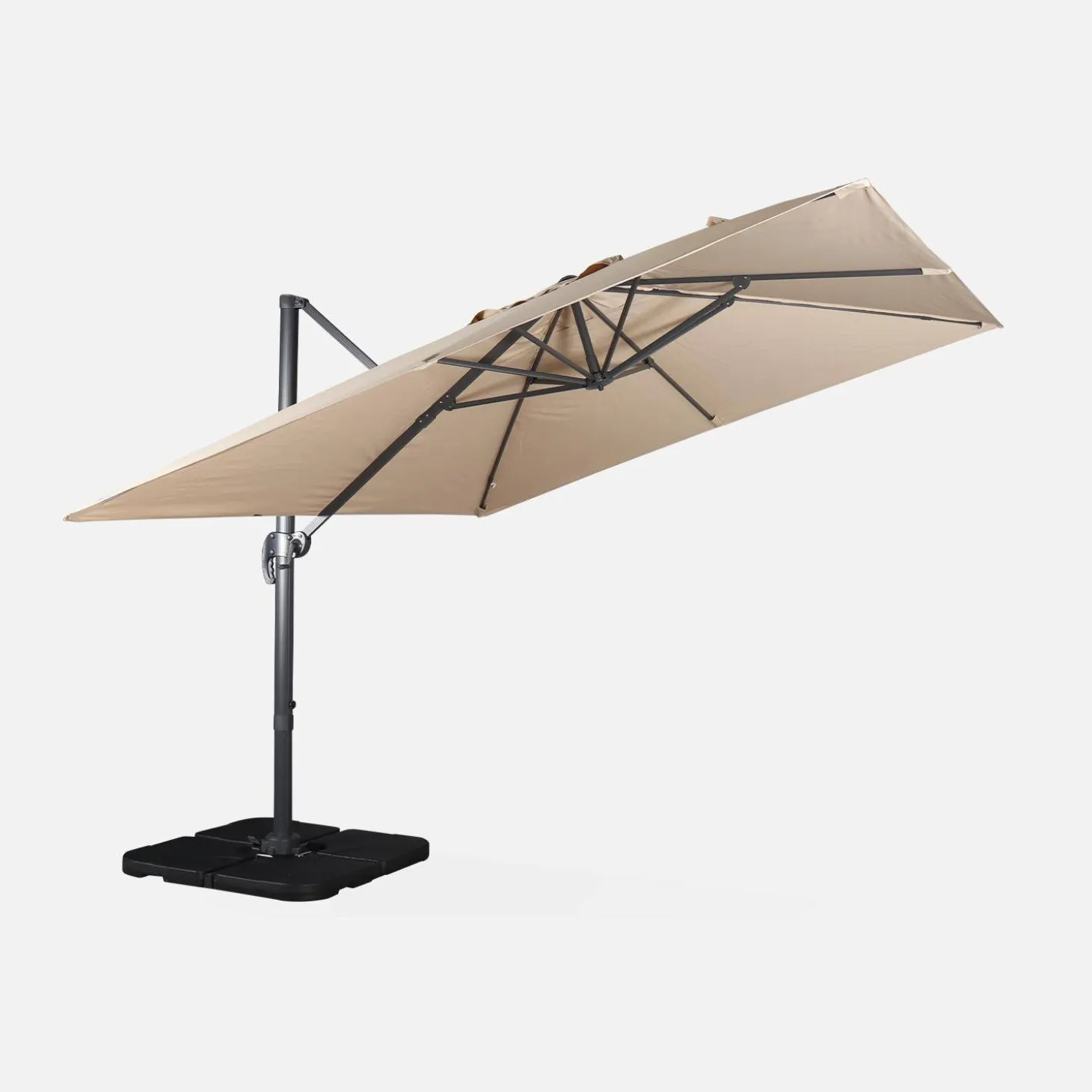 3x3m square cantilever parasol with cover included