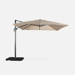 3x3m square cantilever parasol with cover included