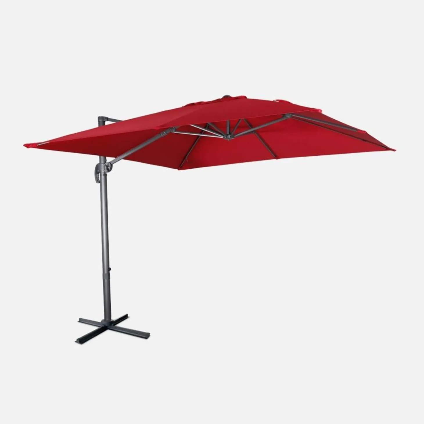 3x3m square cantilever parasol with cover included
