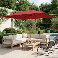 3x3m square cantilever parasol with cover included